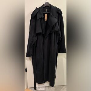 NEW IN BAG SKIMS Boyfriend Fleece Oversized Black Trench Coat